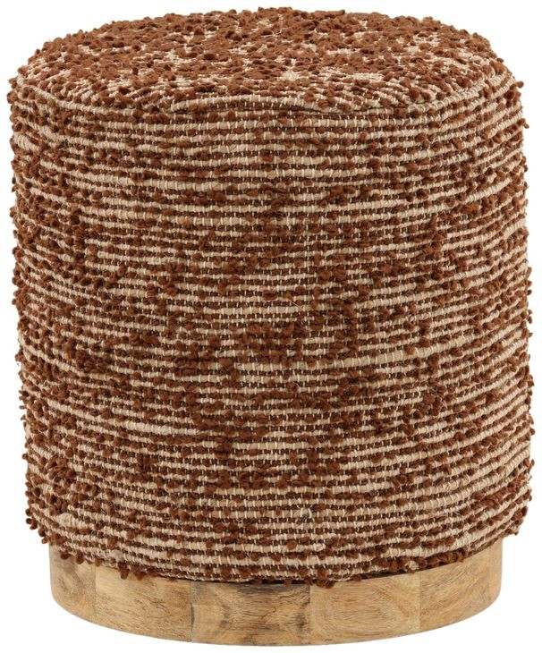 Zandy Brown Upholstered Stool