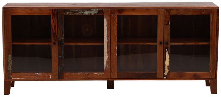Persea Brown 4 Glass Door Sideboard