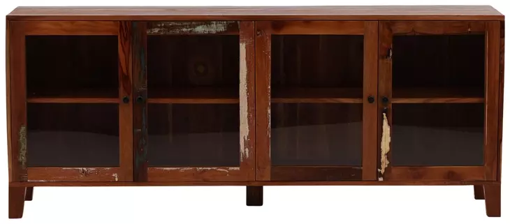 Persea Brown 4 Glass Door Sideboard
