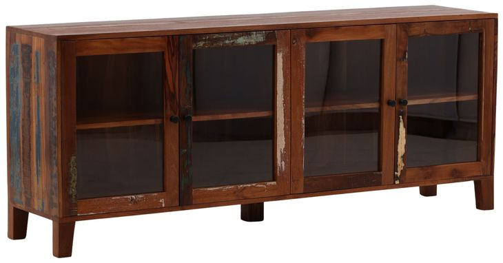 Persea Brown 4 Glass Door Sideboard
