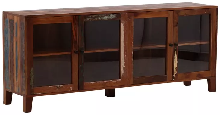 Persea Brown 4 Glass Door Sideboard