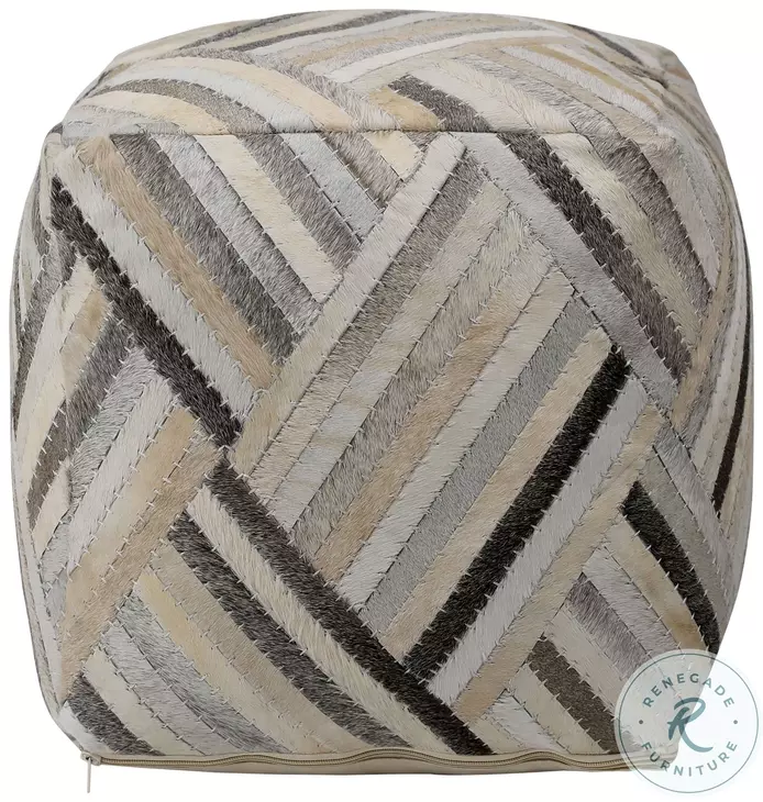 Edit Grey Brown And Natural Pouf