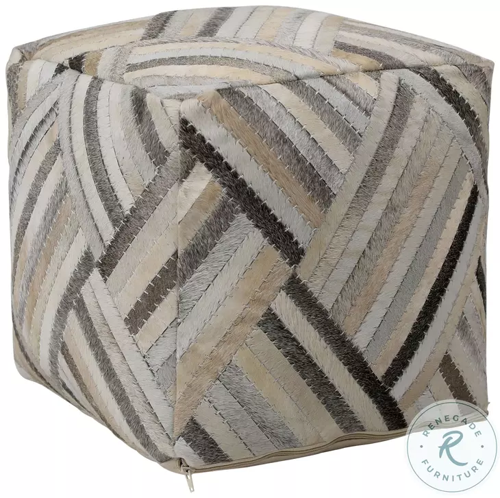 Edit Grey Brown And Natural Pouf