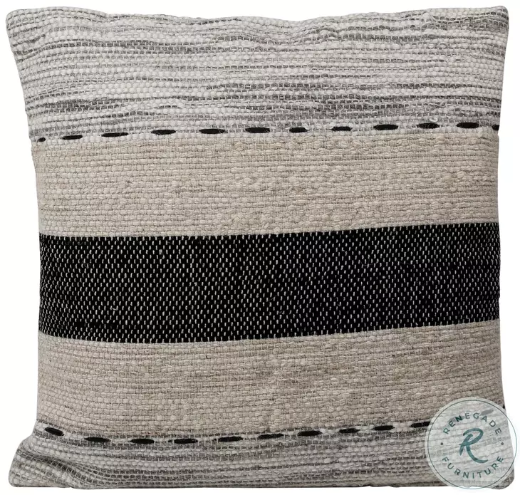 Jabar Charcoal Grey And Ivory Pillow