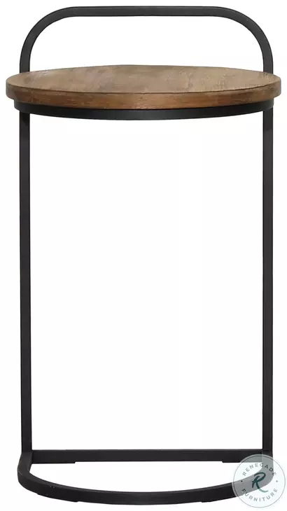Leig Natural And Black Laptop End Table