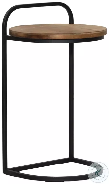 Leig Natural And Black Laptop End Table