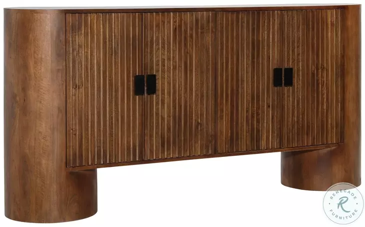 Stephenso Medium Brown And Black Handles Sideboard
