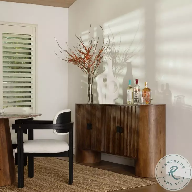 Stephenso Medium Brown And Black Handles Sideboard