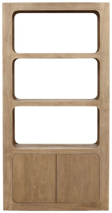 Leandra Weathered Natural 2 Door Bookcase