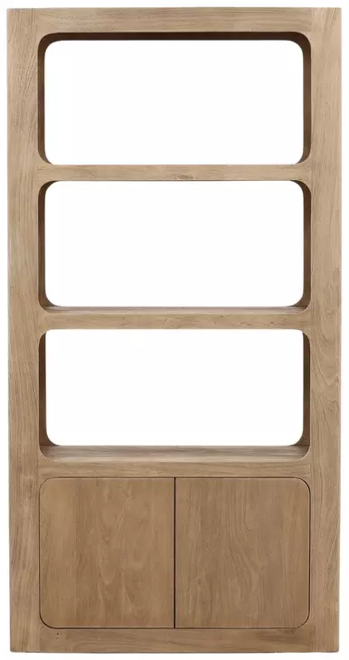 Leandra Weathered Natural 2 Door Bookcase