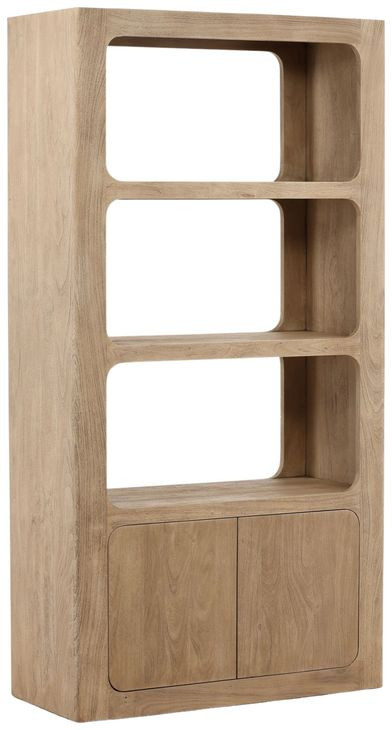 Leandra Weathered Natural 2 Door Bookcase