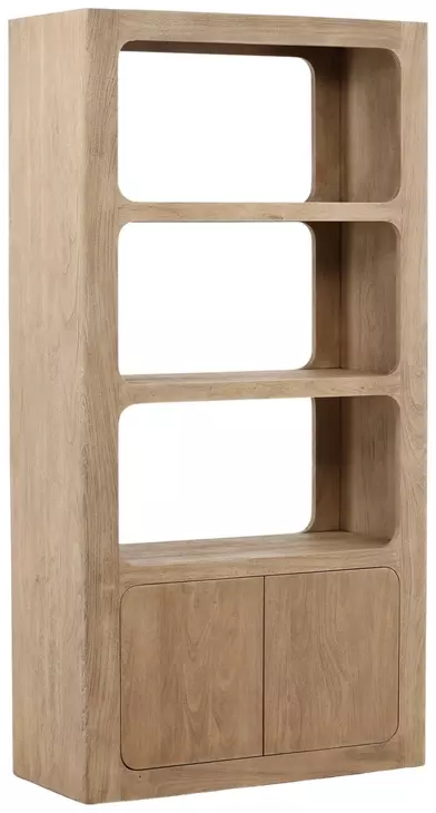 Leandra Weathered Natural 2 Door Bookcase