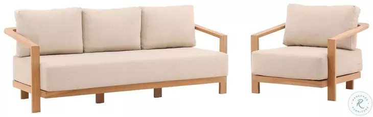 Redfor Sand And Natural Outdoor Living Room Set