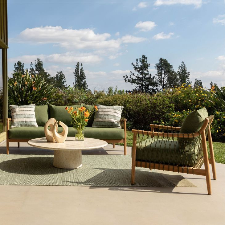 Tahoe Green Performance Fabric 79" Outdoor Sofa