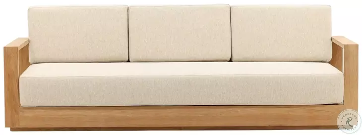 Darlen Sand And Natural 95" Outdoor Sofa