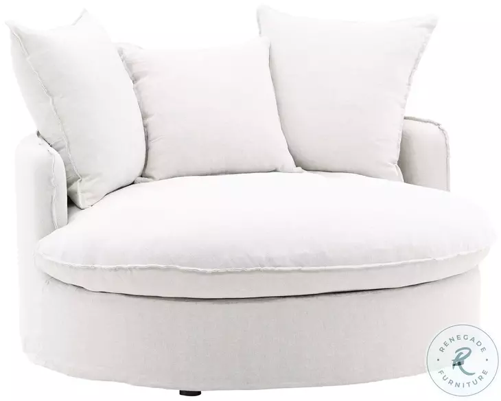 Norri Easton White Slipcover Lounger