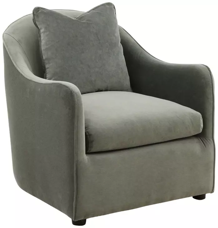 Elissa Opal Eucalyptus Upholstered Occasional Chair with Pillow