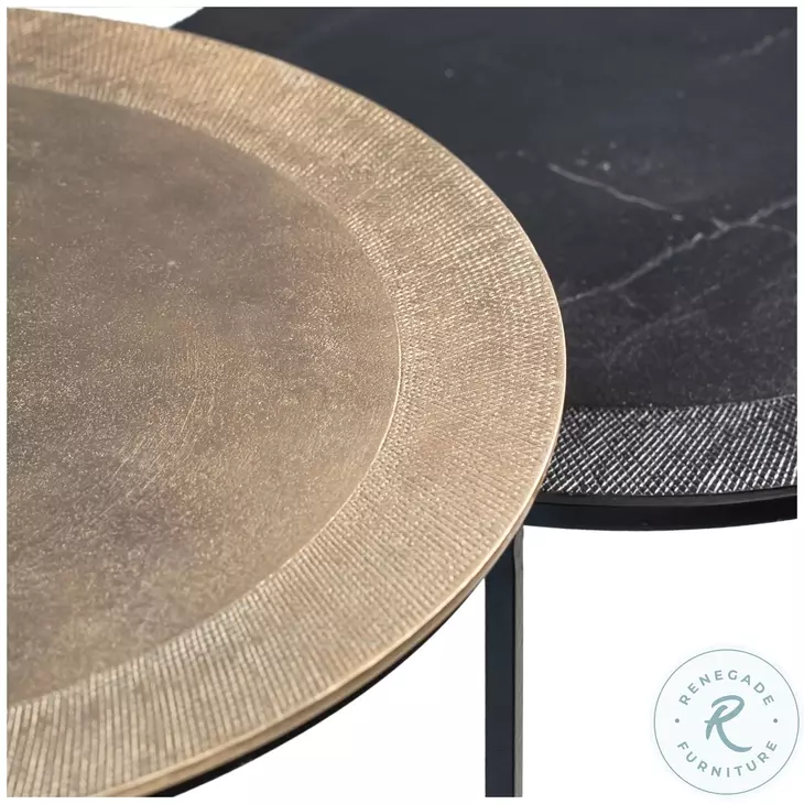 Azur Black And Antique Brass Nesting Tables Set of 2