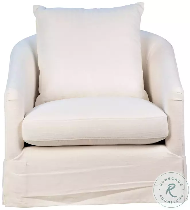 Laur Natural White Swivel Chair