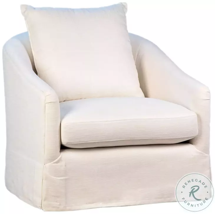 Laur Natural White Swivel Chair