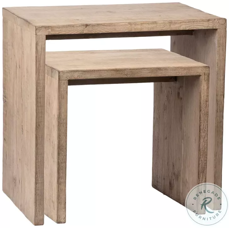 Merwi Light Warm Wash Sealed Nesting Tables Set of 2