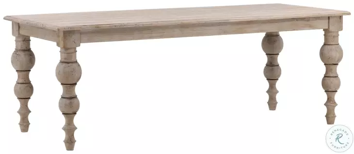 Mera Antique Weathered Wood And Water Sealer 84" Dining Table