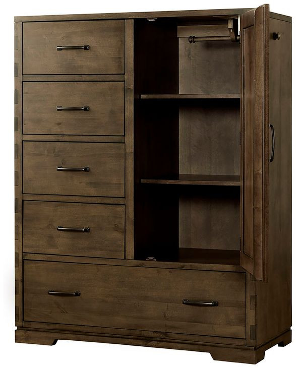 Dovetail Graphite 5 Drawer Chifferobe