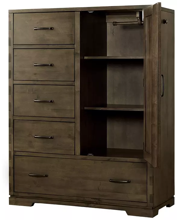 Dovetail Graphite 5 Drawer Chifferobe