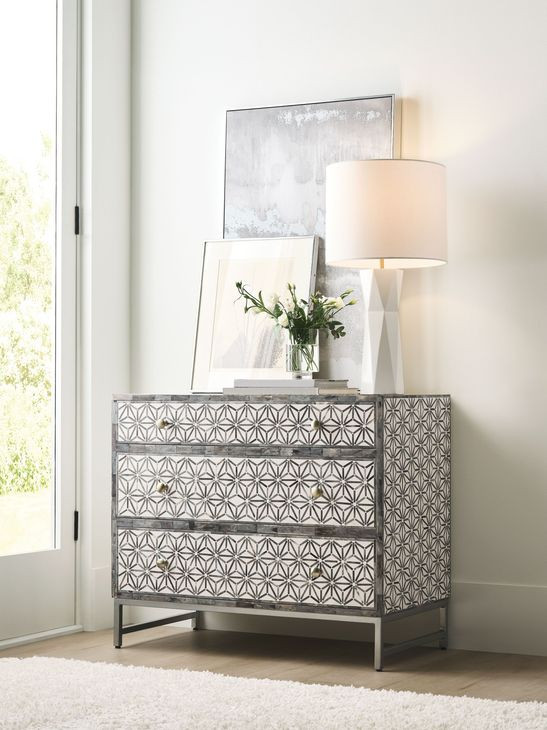 Hidden Treasures Bone Inlay 3 Drawer Chest