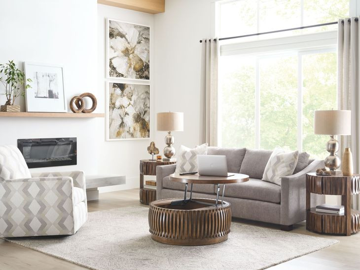 Hidden Treasures Medium Stain Lift Top Occasional Table Set