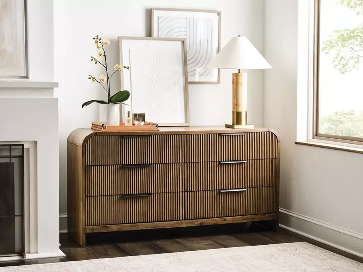 Hidden Treasures Adele Medium Stain 6 Drawer Dresser