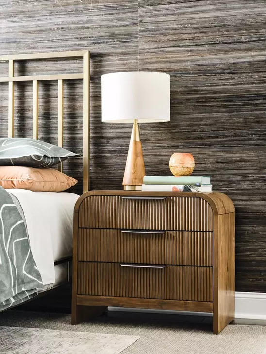 Hidden Treasures Adele Medium Stain 3 Drawer Nightstand