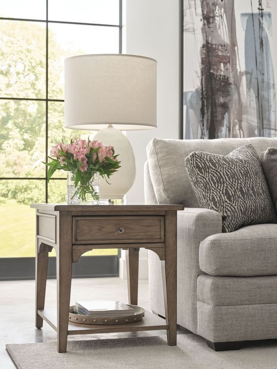 Carmine Beatrix Light Stain Square End Table