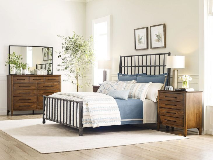 Abode Sylvan Gray Queen Metal Bed