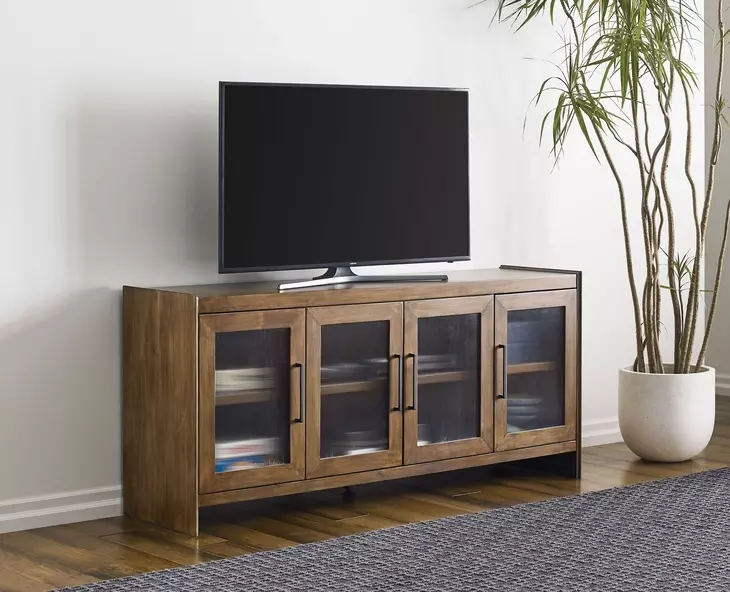 Abode Wagner Medium Stain 76" Entertainment Console with 4 Doors