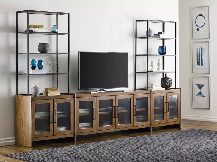 Abode Wagner Brown and Black Hutch with 3 Shelves