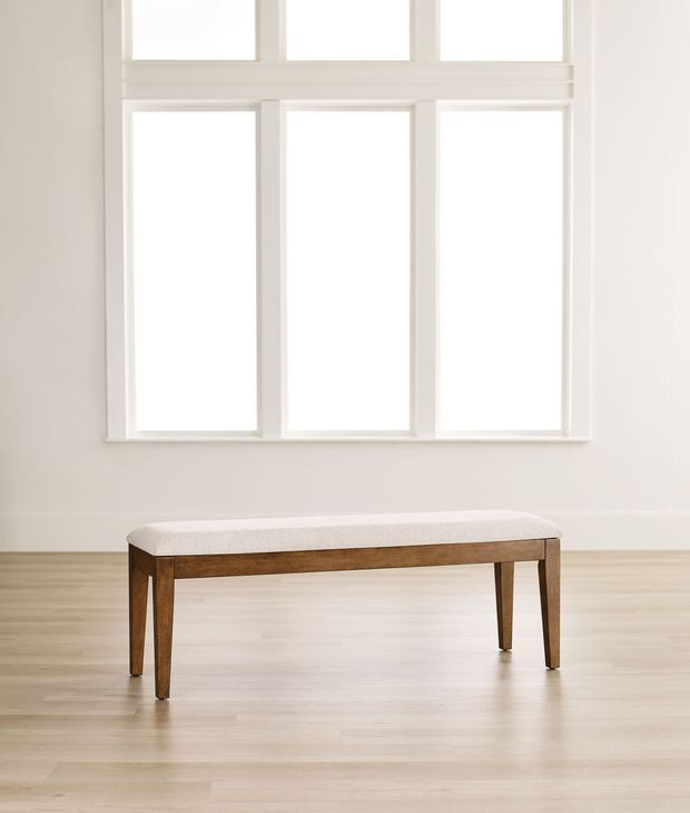 Kafe Gray 56" Upholstered Performance Fabric Dining Bench