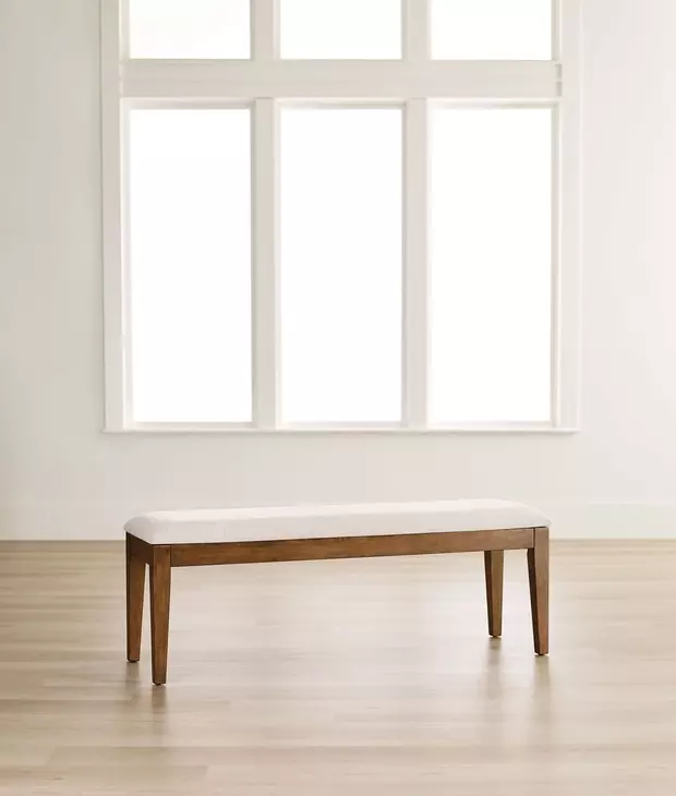 Kafe Gray 56" Upholstered Performance Fabric Dining Bench
