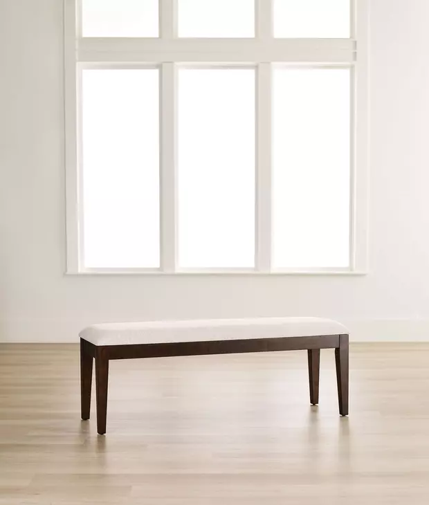 Kafe Mocha Performance Fabric Upholstered Dining Bench