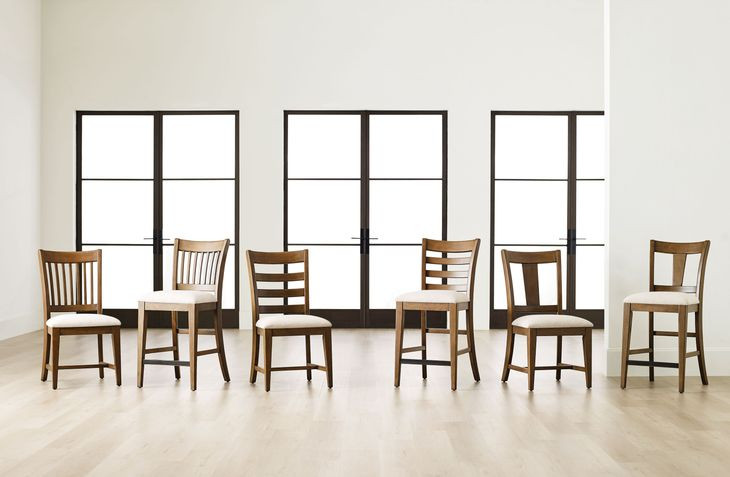 Kafe Cappuccino Slat Back Performance Fabric Dining Chair