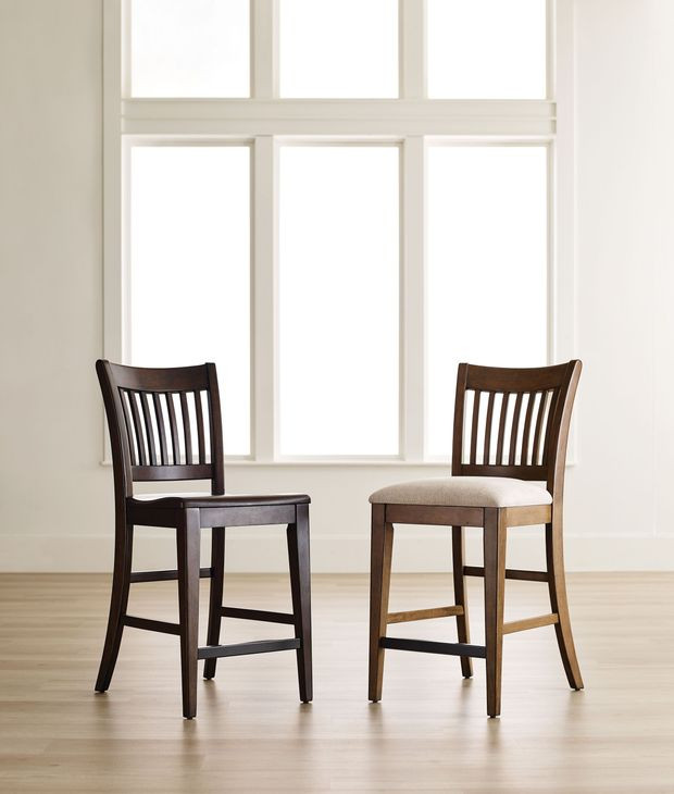 Kafe Mocha Performance Fabric Rake Back Counter Height Dining Chair