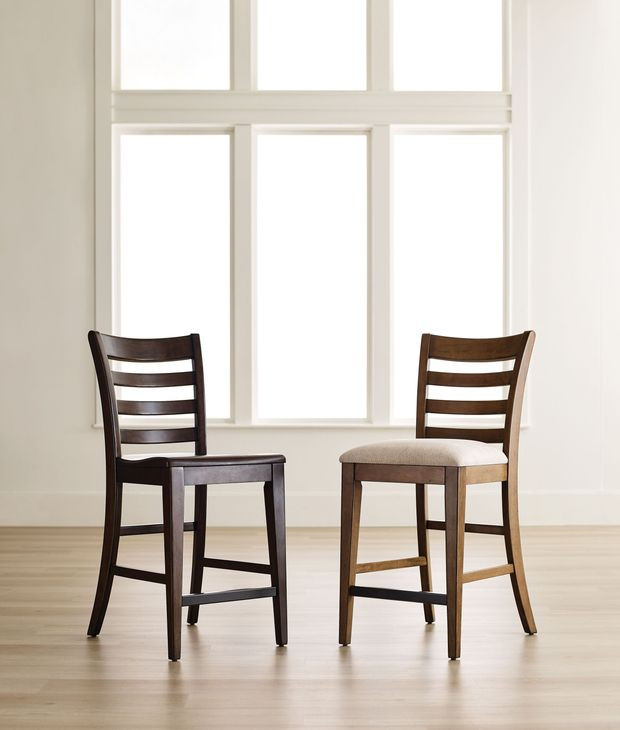 Kafe Mocha Performance Fabric Ladder Back Counter Height Dining Chair