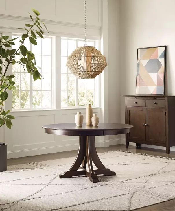 Kafe Mocha 54" Round Quad Dining Table