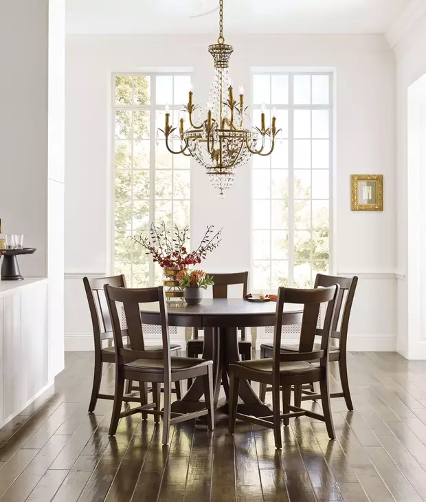Kafe Mocha 54" Round Quad Dining Table