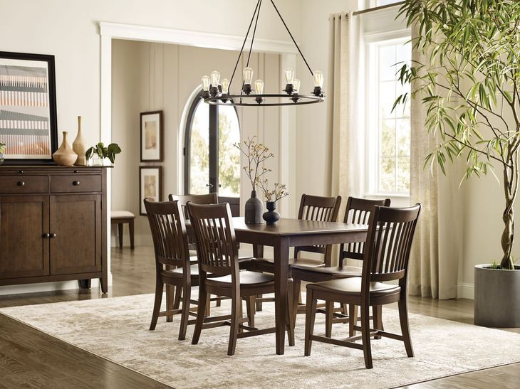 Kafe Mocha 60" Rectangular Leg Dining Table