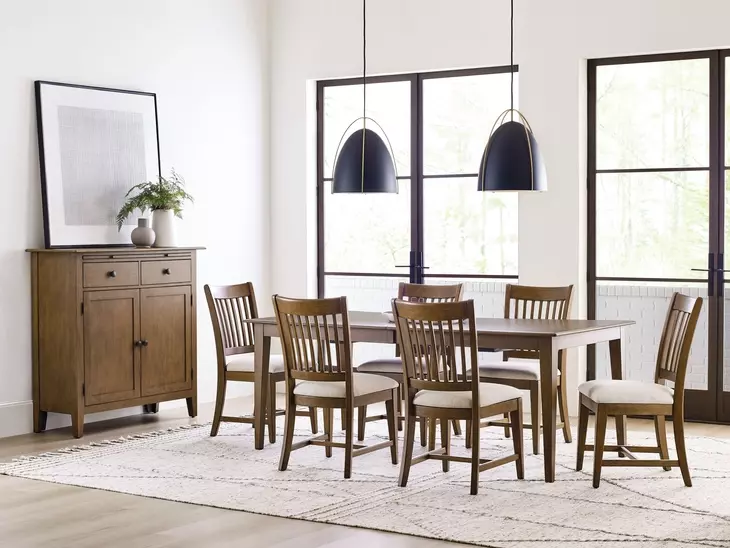 Kafe Latte 100" Extendable Rectangular Leg Dining Table