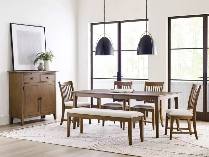 Kafe Latte 100" Extendable Rectangular Leg Dining Table