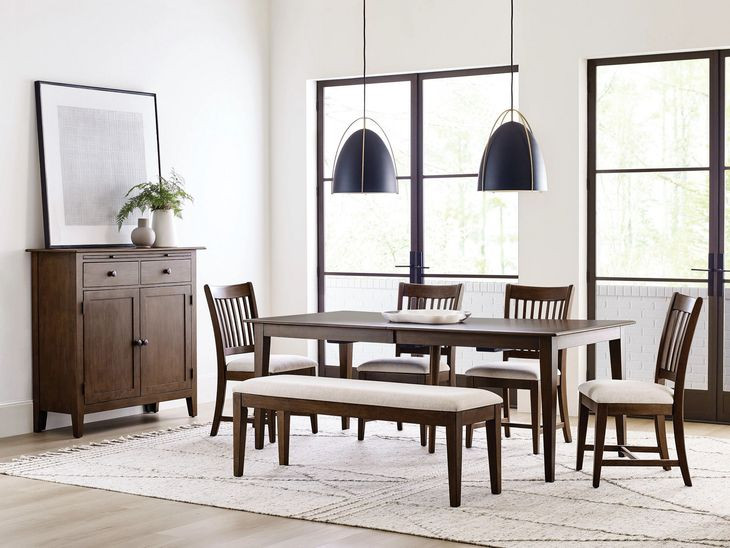 Kafe Mocha Performance Fabric Upholstered Dining Bench