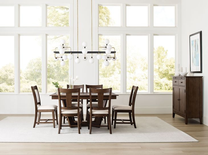 Kafe Mocha 60" Rectangular Trestle Dining Table