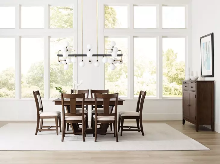 Kafe Mocha 60" Rectangular Trestle Dining Table